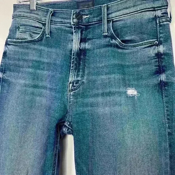 Mother Mid Rise Dazzler Ankle Fray in Weekend Warrior Straight Leg Jeans Size 27 - Picture 5 of 12